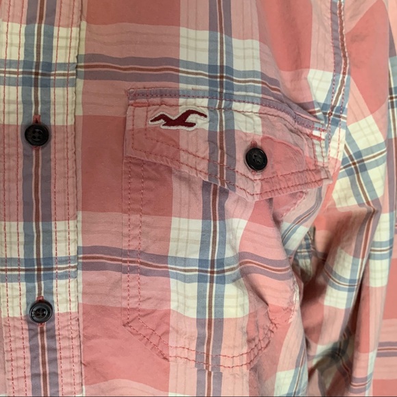3/$30 - Hollister Pink Plaid Shirt Size Large - Picture 9 of 13